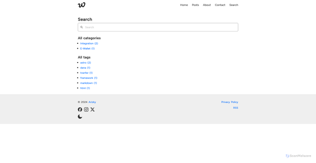 Security scan screenshot of https://arizky.pages.dev/search/