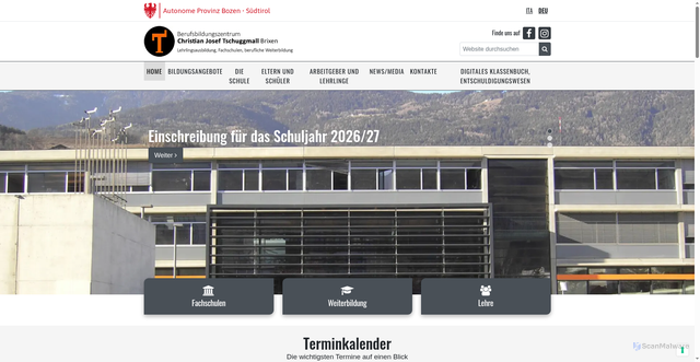 Security scan screenshot of https://www.tschuggmall.berufsschule.it/