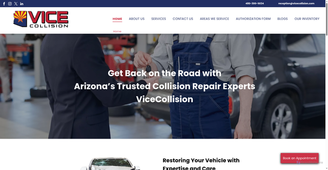 Security scan screenshot of https://www.vicecollision.com/