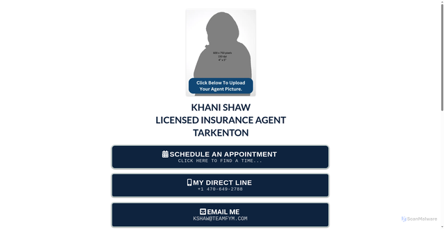 Security scan screenshot of https://kshaw.my-agent-appt.com/digital-business-card