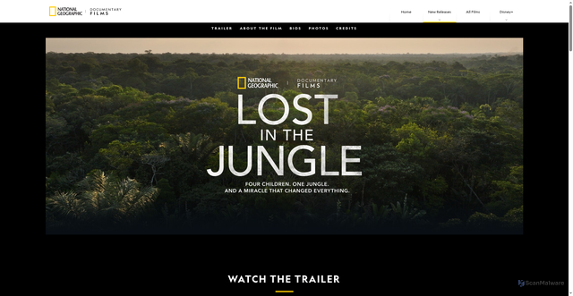 Security scan screenshot of https://films.nationalgeographic.com/lost-in-the-jungle