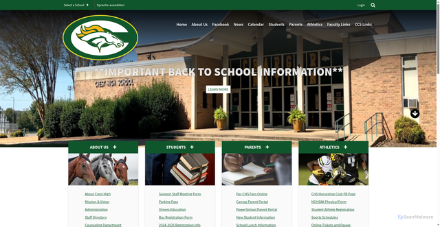 Security scan screenshot of https://clevelandcountyschoolschs.ss19.sharpschool.com/