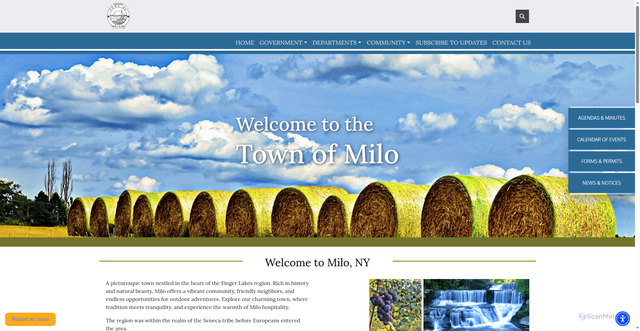 Security scan screenshot of https://townofmilony.gov/