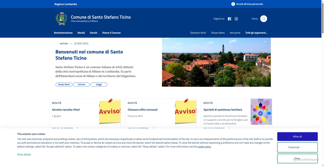 Security scan screenshot of https://www.comune.santostefanoticino.mi.it