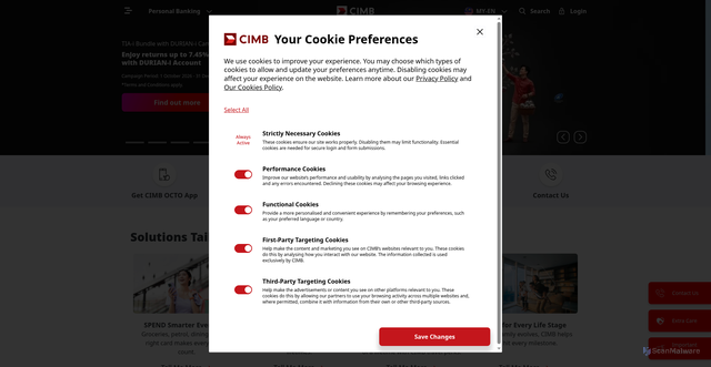 Security scan screenshot of https://cimb.com.my