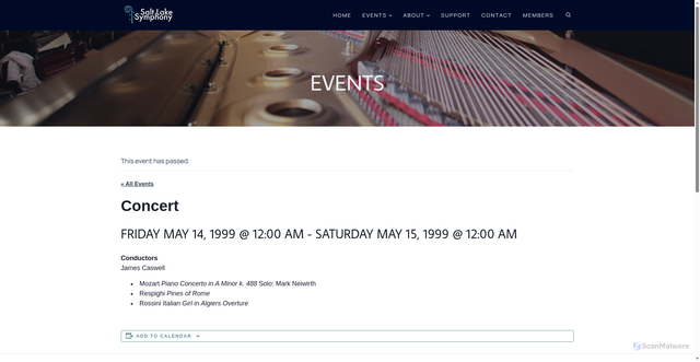 Security scan screenshot of https://saltlakesymphony.org/event/concert-54/