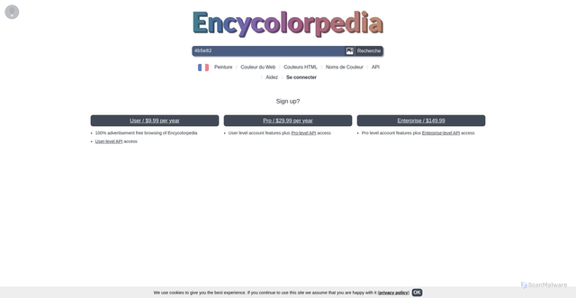 Security scan screenshot of https://encycolorpedia.fr