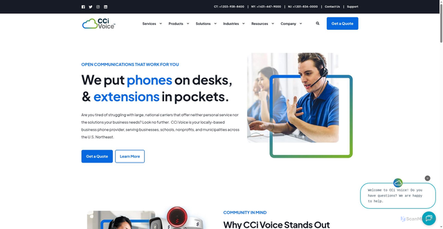 Security scan screenshot of https://cci.tel