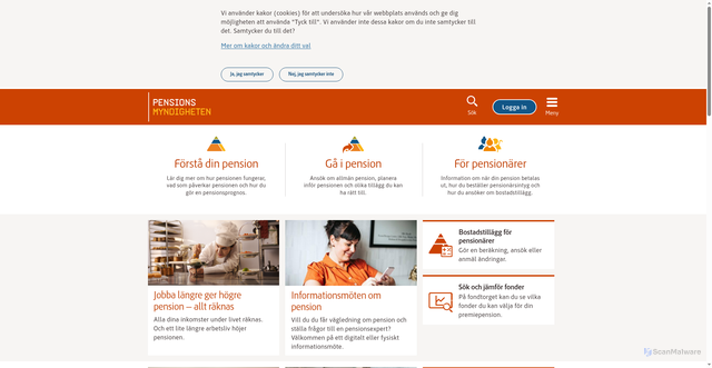 Security scan screenshot of https://www.pensionsmyndigheten.se/