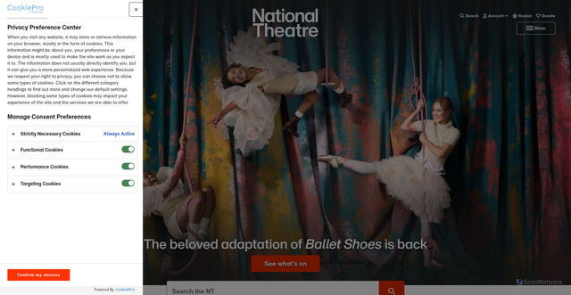 Security scan screenshot of https://www.nationaltheatre.org.uk/home/