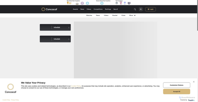 Security scan screenshot of https://qa.concacaf.com/w-champions-cup/