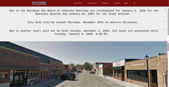 Security scan screenshot of https://cityofbucknermo.gov/