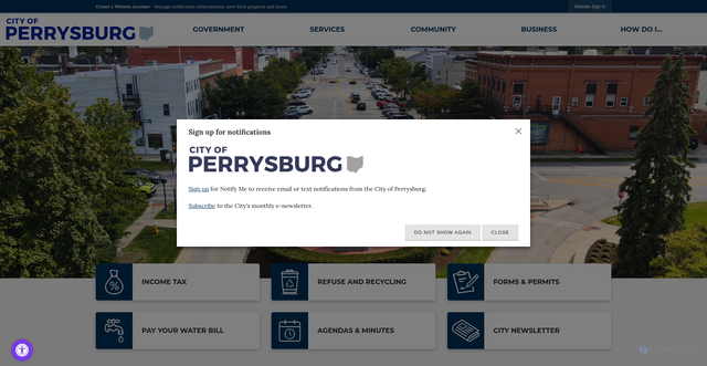 Security scan screenshot of https://perrysburgoh.gov/