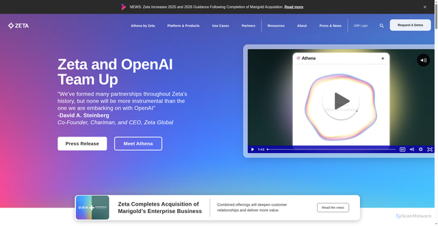 Security scan screenshot of https://zetaglobal.com/