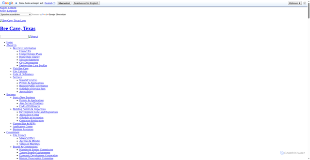 Security scan screenshot of https://www.beecavetexas.gov/