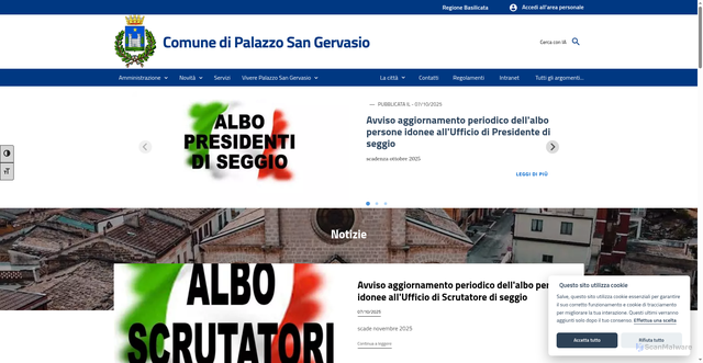 Security scan screenshot of https://www.comune.palazzo.pz.it/