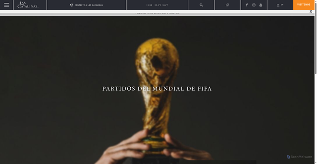 Security scan screenshot of https://www.lascatalinascr.com/es/eventos/partidos-del-mundial-de-fifa