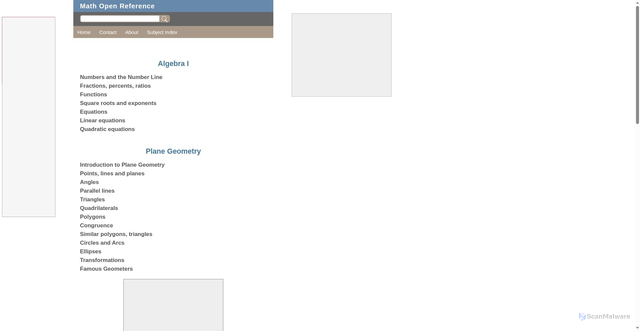 Security scan screenshot of https://www.mathopenref.com