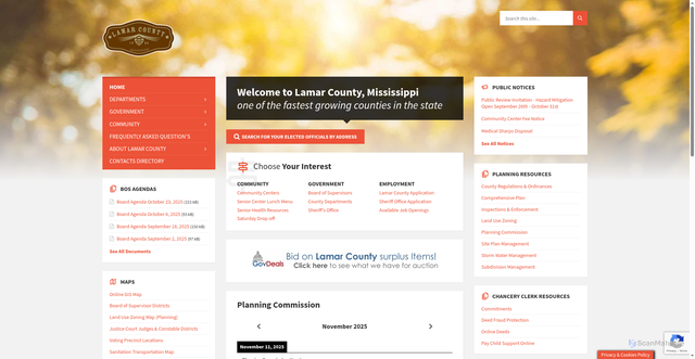 Security scan screenshot of https://lamarcountyms.gov/ms/