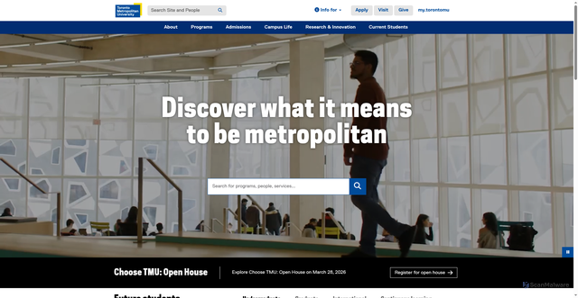 Security scan screenshot of https://www.torontomu.ca