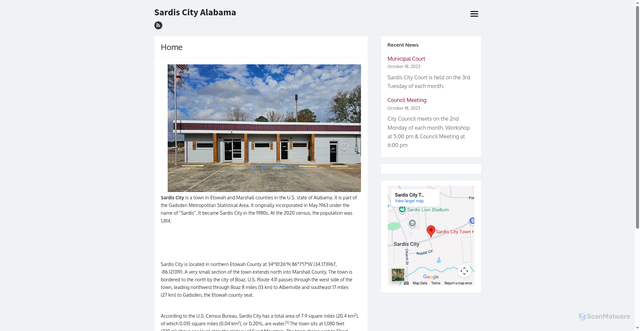 Security scan screenshot of https://www.sardiscityal.gov/