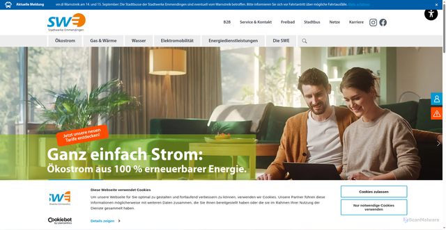 Security scan screenshot of https://swe-emmendingen.de