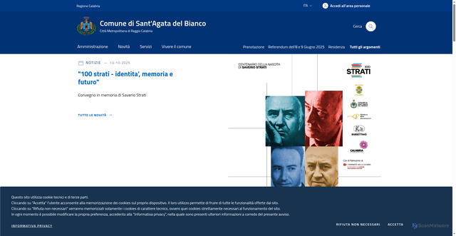 Security scan screenshot of https://www.comune.santagatadelbianco.rc.it/