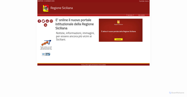 Security scan screenshot of https://pti.regione.sicilia.it/
