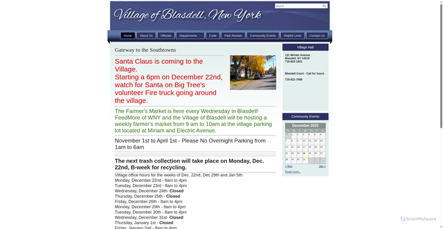Security scan screenshot of https://villageofblasdell.gov/
