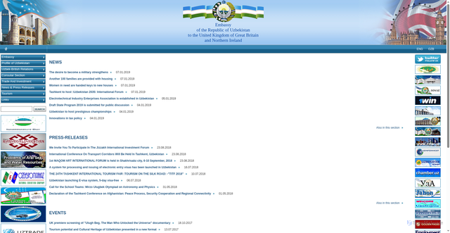 Security scan screenshot of https://uzbekembassy.org