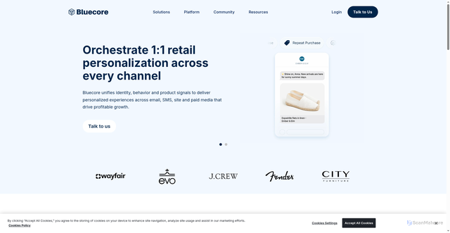 Security scan screenshot of https://api.bluecore.com/
