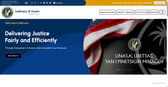 Security scan screenshot of http://guamcourts.gov/