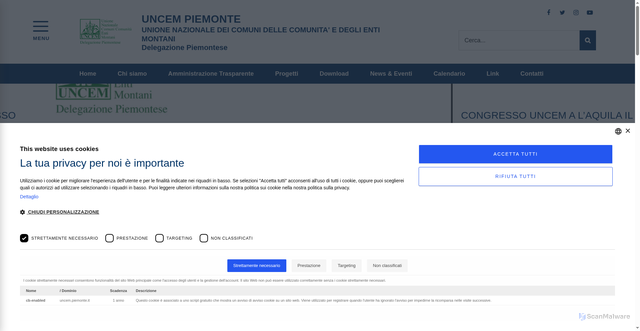 Security scan screenshot of https://uncem.piemonte.it/