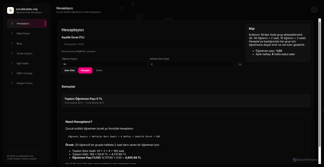 Security scan screenshot of https://cocukkulubu-2j7.pages.dev/index.html
