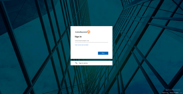 Security scan screenshot of https://cohnreznick.service-now.com
