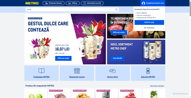 Security scan screenshot of https://metro.ro