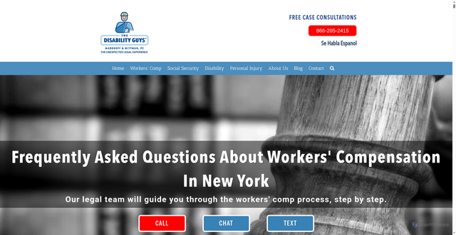 Security scan screenshot of https://thedisabilityguys.com/workers-compensation/faq/