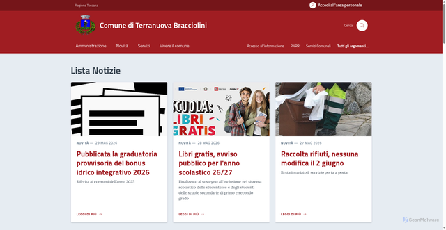 Security scan screenshot of https://www.comune.terranuova-bracciolini.ar.it