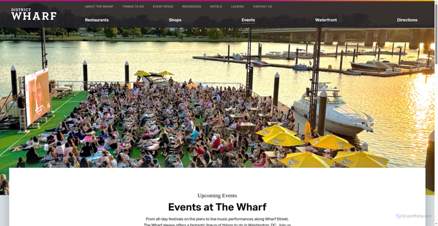 Security scan screenshot of https://www.wharfdc.com/upcoming-events/