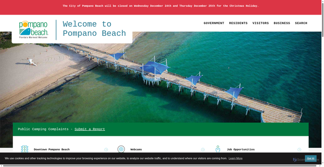 Security scan screenshot of https://www.pompanobeachfl.gov/