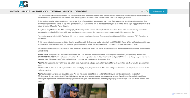 Security scan screenshot of https://myavidgolfer.com/cover-story-bryson-dechambeau/