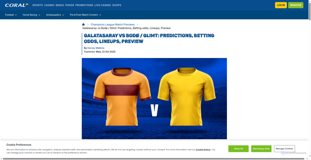 Security scan screenshot of https://www.coral.co.uk/en/news/match-preview-galatasaray-bodo-glimt-champions-league-gameweek-3/