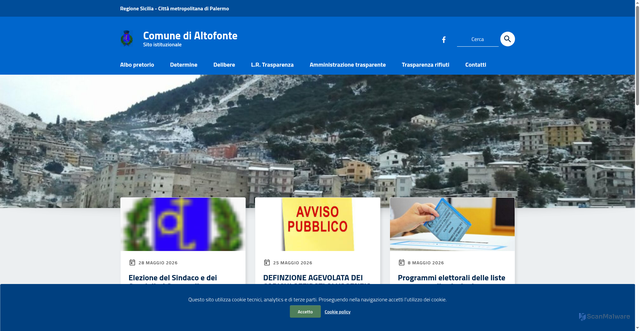 Security scan screenshot of https://www.comune.altofonte.pa.it