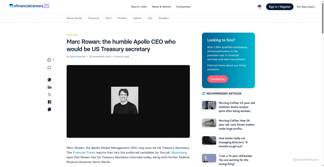 Security scan screenshot of https://www.efinancialcareers.com/news/marc-rowan