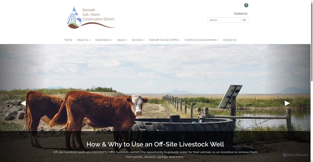 Security scan screenshot of https://www.klamathswcd.gov/