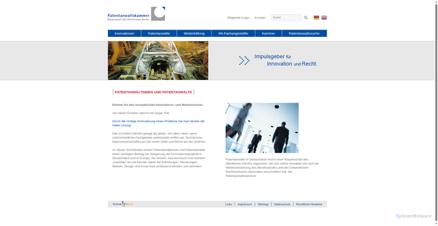 Security scan screenshot of https://www.patentanwalt.de/de/