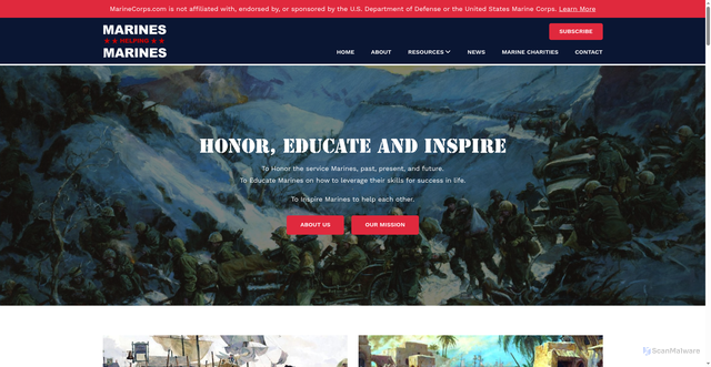 Security scan screenshot of https://marinecorps.com/