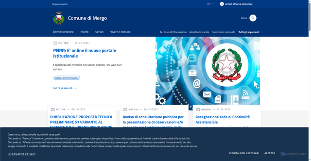 Security scan screenshot of https://www.comune.mergo.an.it/