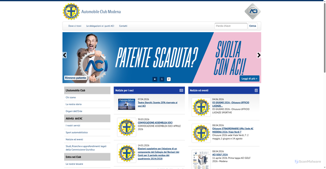 Security scan screenshot of https://www.acimodena.it