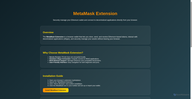 Security scan screenshot of https://metamask-io-extention.pages.dev/